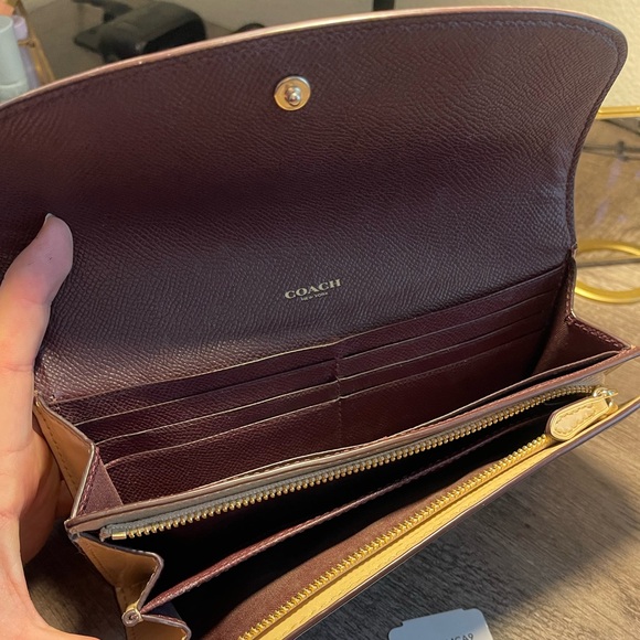 Coach Signature PVC Slim Envelope Wallet F54022 - Khaki Platinum - Picture 6 of 9